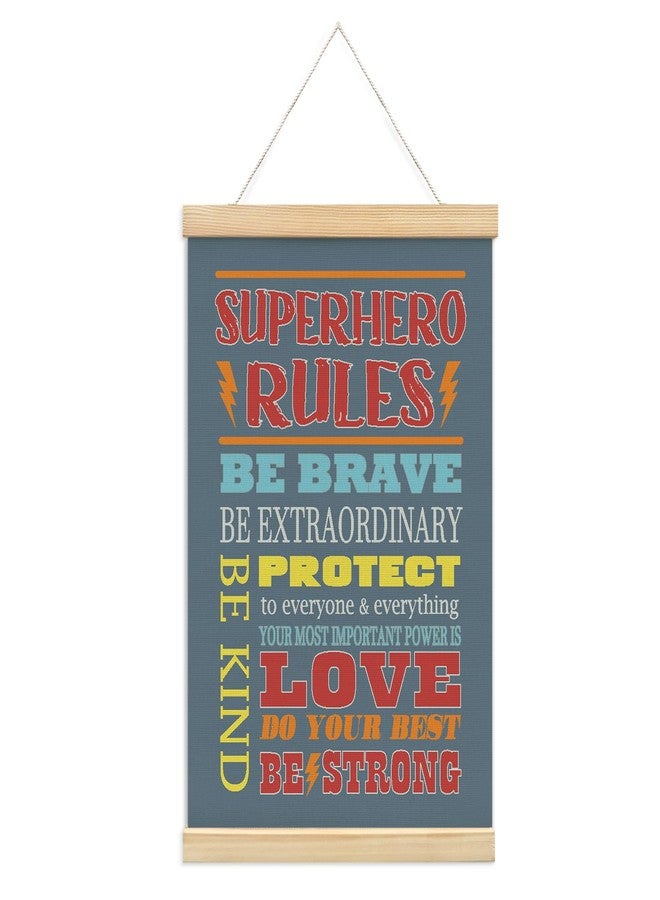 foedor Inspirational Quote hero Rules Room Decor,Cool Wall Decor for Boys Bedroom Playroom Toddler and Kids Room,Hanging Flag Banner Wall Decor for Kids Room Nursery（blue - Image 1