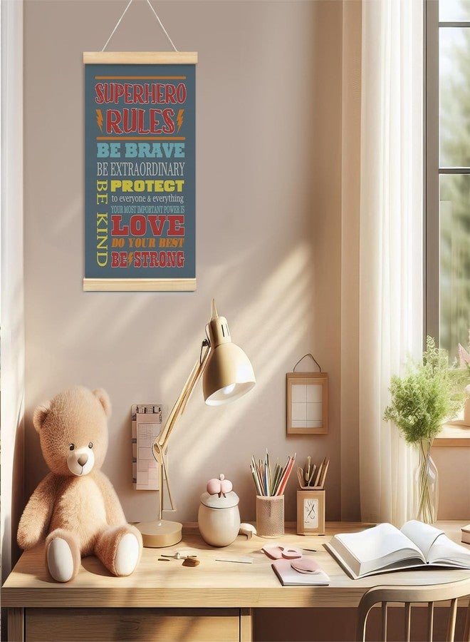 foedor Inspirational Quote hero Rules Room Decor,Cool Wall Decor for Boys Bedroom Playroom Toddler and Kids Room,Hanging Flag Banner Wall Decor for Kids Room Nursery（blue - Image 2