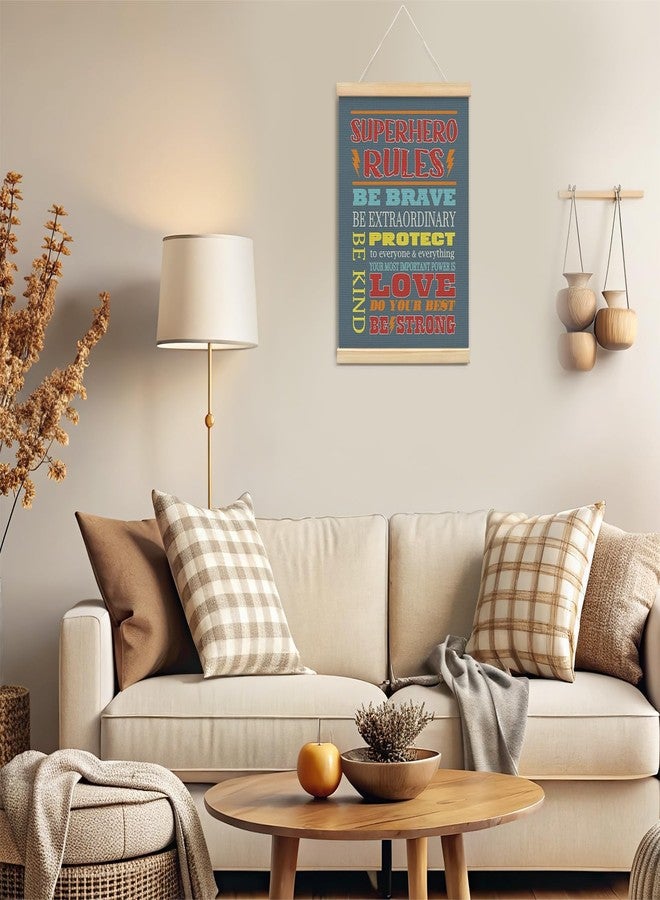 foedor Inspirational Quote hero Rules Room Decor,Cool Wall Decor for Boys Bedroom Playroom Toddler and Kids Room,Hanging Flag Banner Wall Decor for Kids Room Nursery（blue - Image 3