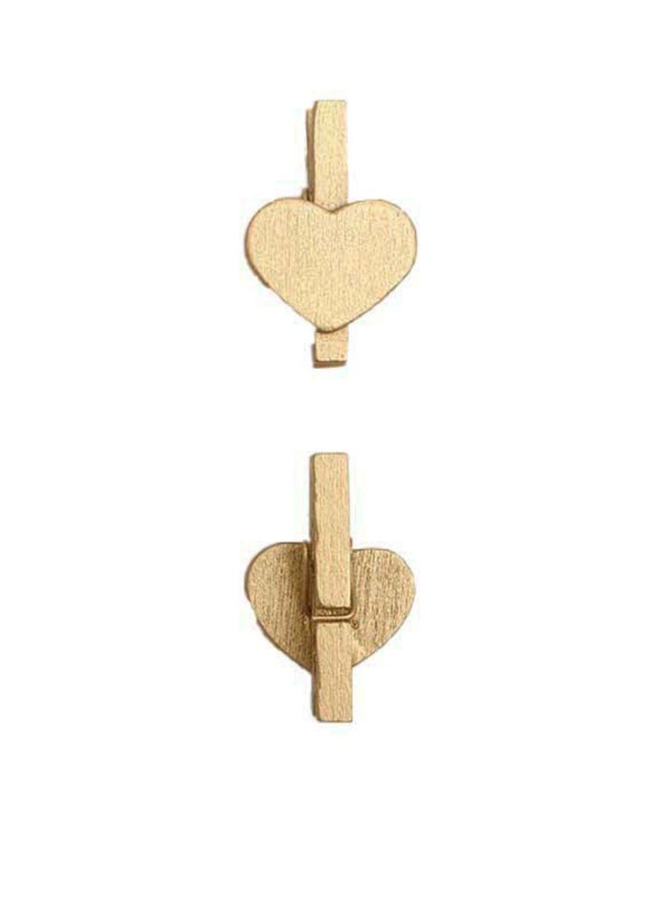 20 PCS Heart Shape Clothespins Wooden Photo Paper Peg Pin Craft Clips for Wall Decor DIY Paper Photo Display Hanging Home Party Wedding Decoration Mini Wooden Photo Pin Clip - Image 4