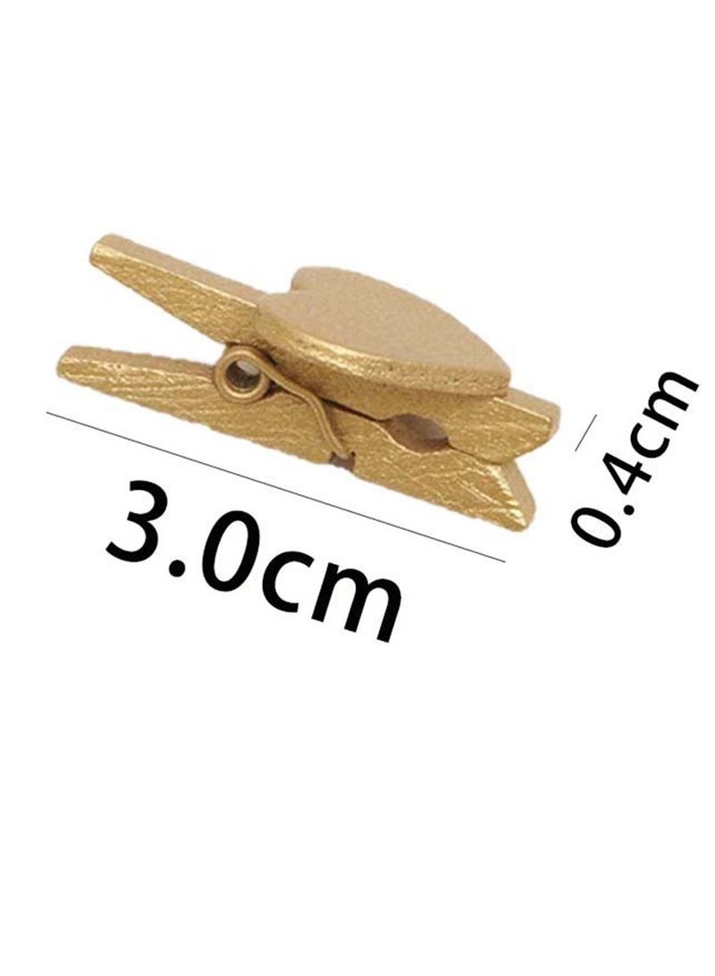 20 PCS Heart Shape Clothespins Wooden Photo Paper Peg Pin Craft Clips for Wall Decor DIY Paper Photo Display Hanging Home Party Wedding Decoration Mini Wooden Photo Pin Clip - Image 2