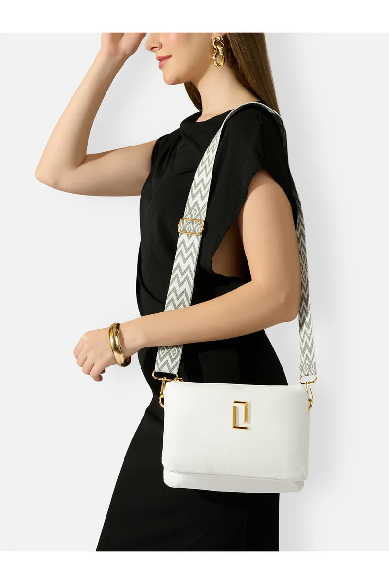 Lavie Luxe Women's Milan26 5-Compartment Sling  (White)