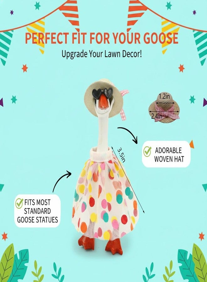 i-Beeboo Desk Goose Outfits 7 Inch Clothes Summer Dresswith Pink Bow and Hat, Magnetic Desktop Goose Key Holder Birthday Party Dress for Mini Porch Goose Decorative - Image 5