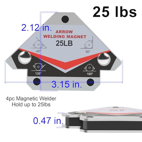 guti-more GUTIMORE 25LB Welding Magents Pack of 4 Heavy Duty Angle Holding Magnet Holder - Image 3