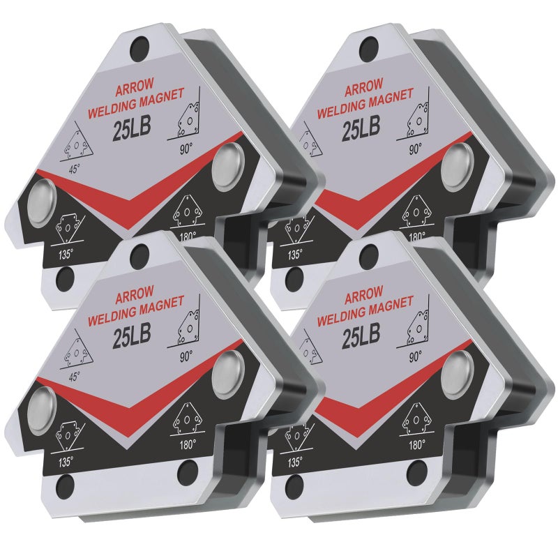 guti-more GUTIMORE 25LB Welding Magents Pack of 4 Heavy Duty Angle Holding Magnet Holder - Image 2