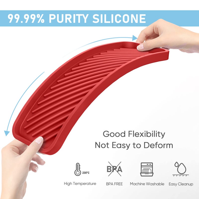 EG-SIPRO Kitchen Sink Organizer Tray,Sponge Holder for Kitchen Sink Bathroom Counter Tray Sponge Caddy Silicone Soap Holder for Soap dispenser, Bottle, Dishwashing Accessories(2-pack) - Image 3