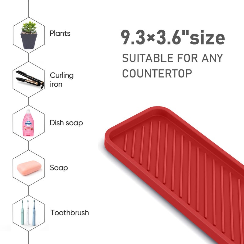 EG-SIPRO Kitchen Sink Organizer Tray,Sponge Holder for Kitchen Sink Bathroom Counter Tray Sponge Caddy Silicone Soap Holder for Soap dispenser, Bottle, Dishwashing Accessories(2-pack) - Image 5