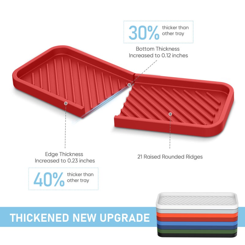 EG-SIPRO Kitchen Sink Organizer Tray,Sponge Holder for Kitchen Sink Bathroom Counter Tray Sponge Caddy Silicone Soap Holder for Soap dispenser, Bottle, Dishwashing Accessories(2-pack) - Image 2