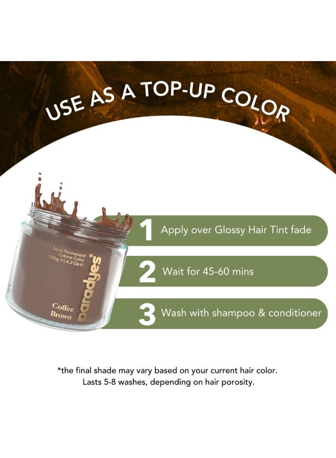 Paradyes Top-Up Semi-Permanent Coffee Brown Diy Conditioner Based Hair Colour, 120 Gm,All,1 Count - Image 5