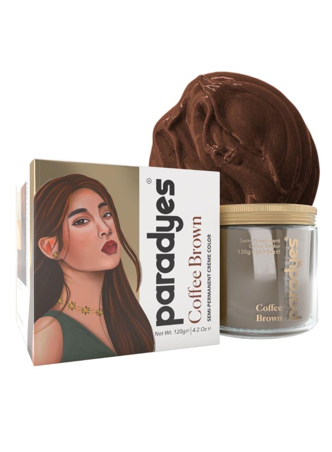 Paradyes Top-Up Semi-Permanent Coffee Brown Diy Conditioner Based Hair Colour, 120 Gm,All,1 Count - Image 1