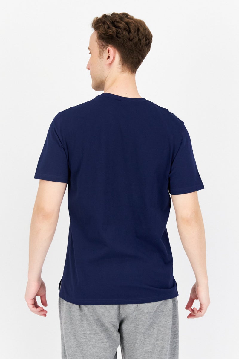 FILA Men Sportswear Fit Short Sleeve Outdoor T-Shirt, Navy Blue - Image 2