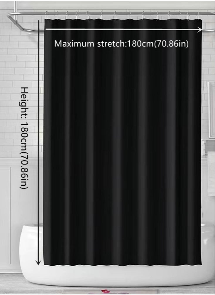 1-Piece Bathroom Shower Curtain Waterproof Shower Curtain PEVA Black 180x180 Centimeter - pzsku/ZE90684B5D4C332515801Z/45/_/1700826425/ebaac961-3f14-41f3-a675-0f8907e5c123