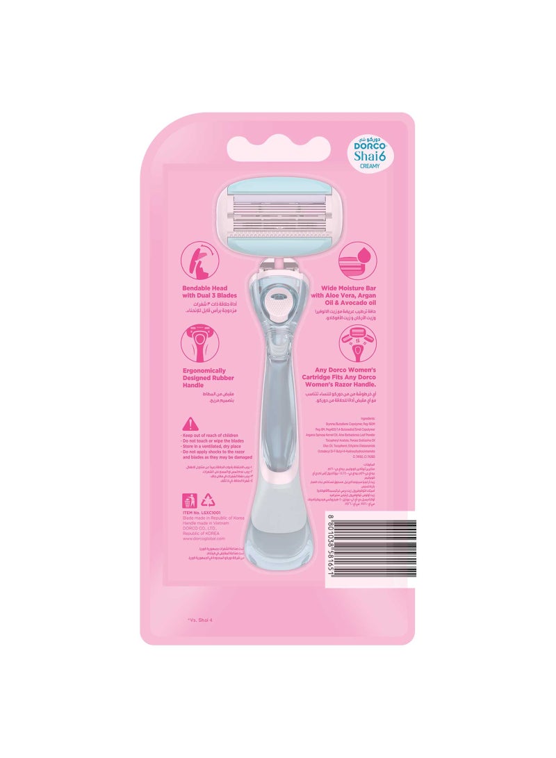 DORCO Shai 6 Creamy Women System Razor - Image 2