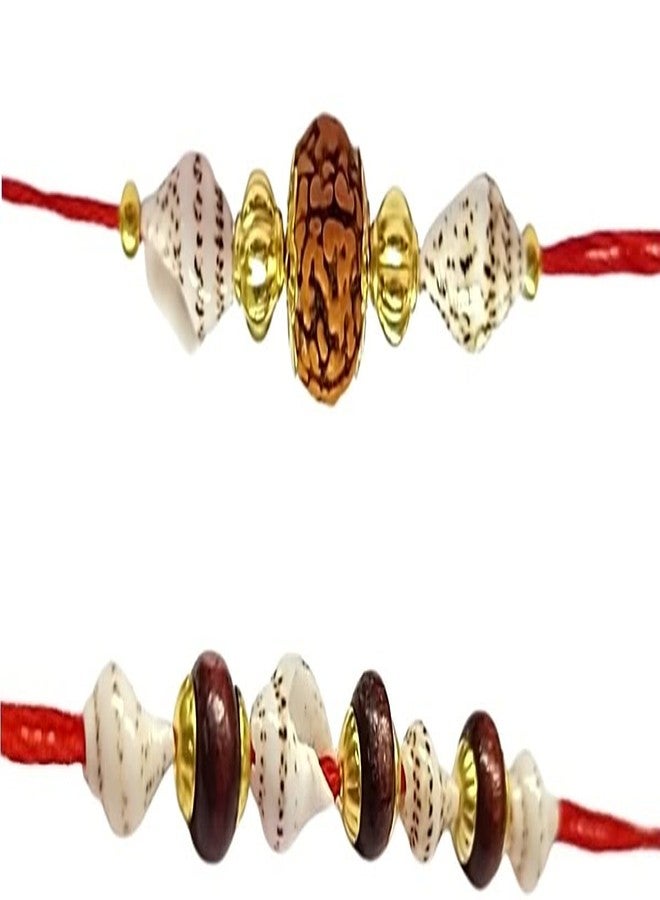 Krishna Rakhi for brother bhaiya kids designer rakhi for rakshabandhan with shankh and rudraksha beads rakhi envoirnment eco friendly combo set - Image 2
