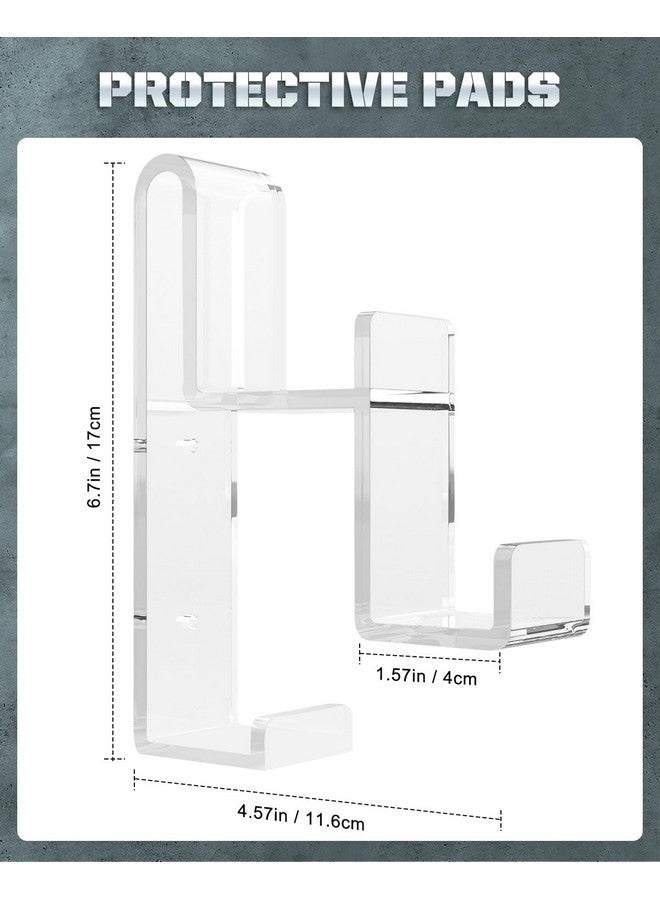 MoKo Controller Holder, Dual Gamepad Headphone Hanger & Controller Fits Steam, Ps3, Ps4, Ps5, Pc, Switch丨wall Mount Stand For All Kinds Of Headsets, Clear - Image 4