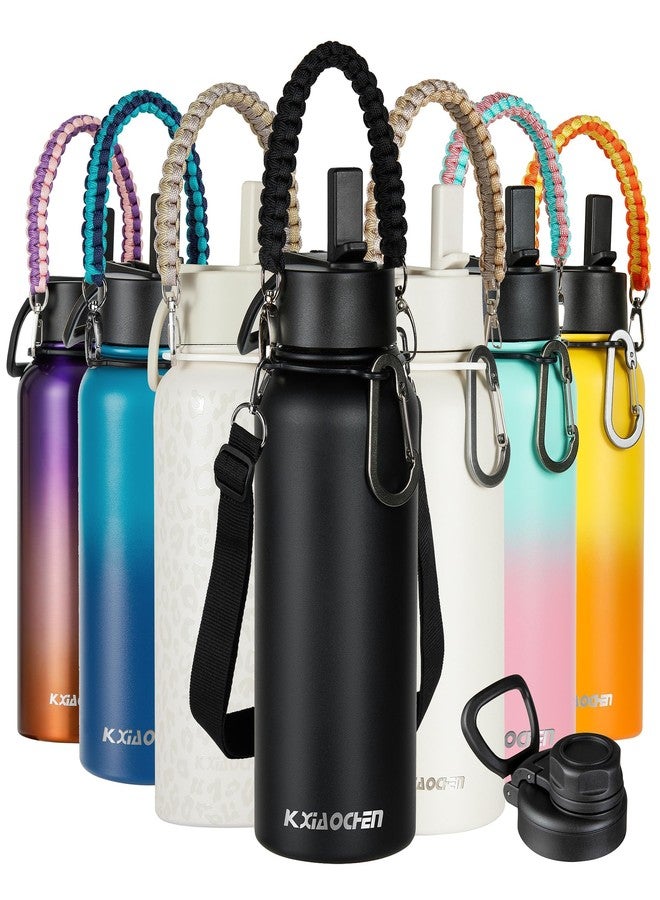 KXIAOCHEN 32 oz Insulated Water Bottle With Strap, Cold For 48 Hrs Leak Proof, Triple Wall Stainless Steel Sports Water Bottle With Straw And Spout Lid For Gym Hiking Travel - Image 1