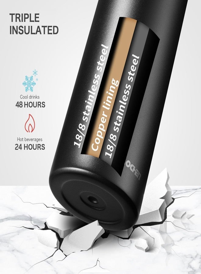 KXIAOCHEN 32 oz Insulated Water Bottle With Strap, Cold For 48 Hrs Leak Proof, Triple Wall Stainless Steel Sports Water Bottle With Straw And Spout Lid For Gym Hiking Travel - Image 4