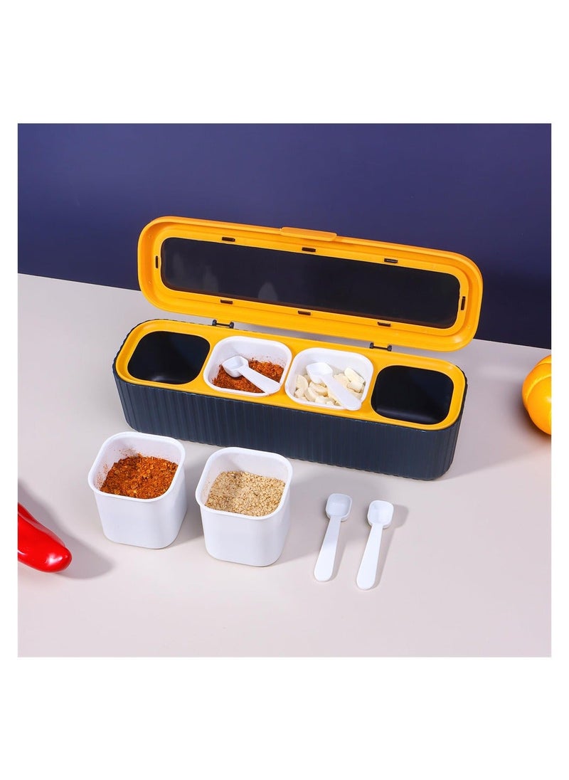 Generic - Seasoning Box Set, 4 Piece Seasoning Containers Spice Container Spice Box with Lids and Spoon, Plastic Storage Container, Condiment Jars for Spice Salt Sugar - Image 1