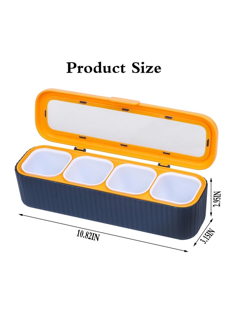Generic - Seasoning Box Set, 4 Piece Seasoning Containers Spice Container Spice Box with Lids and Spoon, Plastic Storage Container, Condiment Jars for Spice Salt Sugar - Image 1