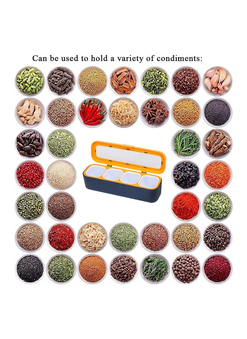 Generic - Seasoning Box Set, 4 Piece Seasoning Containers Spice Container Spice Box with Lids and Spoon, Plastic Storage Container, Condiment Jars for Spice Salt Sugar - Image 1