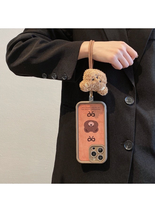 NIBEMINENT Lanyard Leopard Pattern Protective TPU Case Cover For iPhone 14 Pro, Bow Bear With Lanyard - Image 2