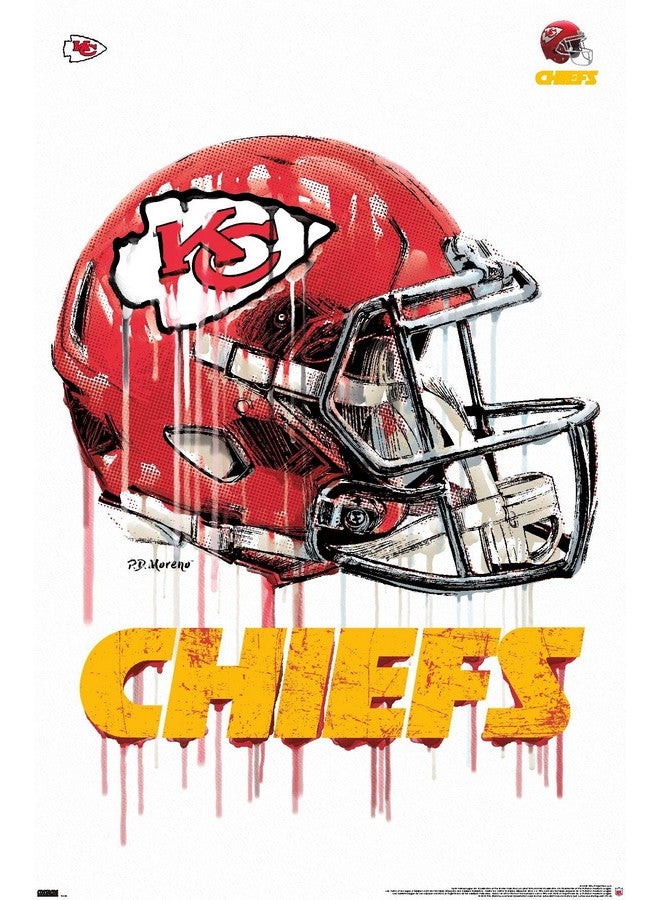 Trends International Trends International NFL Kansas City Chiefs - Drip Helmet 20 Wall Poster, 22.375" x 34", Unframed Version - Image 1