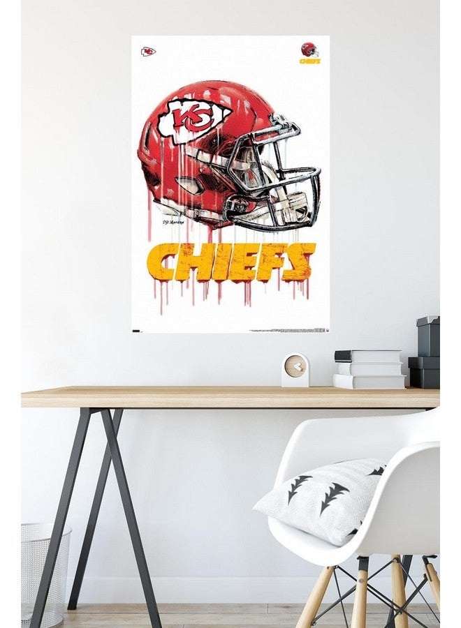 Trends International Trends International NFL Kansas City Chiefs - Drip Helmet 20 Wall Poster, 22.375" x 34", Unframed Version - Image 4