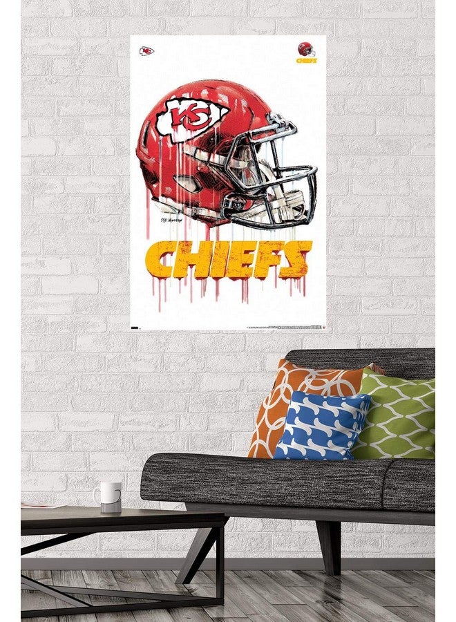 Trends International Trends International NFL Kansas City Chiefs - Drip Helmet 20 Wall Poster, 22.375" x 34", Unframed Version - Image 2