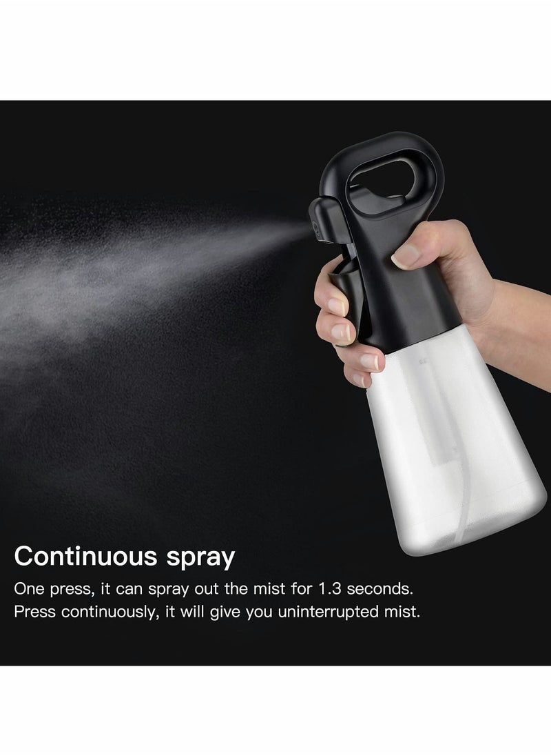 Y&D Roll over image to zoom in Spray Bottle for Hair (10 oz) Continuous Sprayer, Fine Mist Mister Plant, Aerosol Water (Clear&Black, 300ml)  - Image 2