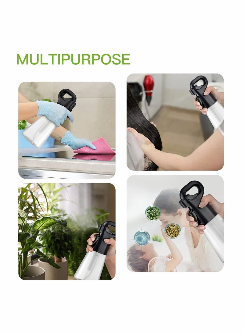 Y&D Roll over image to zoom in Spray Bottle for Hair (10 oz) Continuous Sprayer, Fine Mist Mister Plant, Aerosol Water (Clear&Black, 300ml)  - Image 5