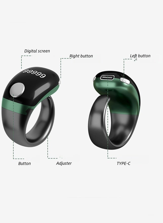 DAREU Smart Adjustable Finger Counter Ring with OLED Display – Rechargeable Digital Tally Ring with Type-C Charging, Rotatable Screen, 3-Size Adjustable Band for Prayers, Workouts, or Daily Counting - Image 4