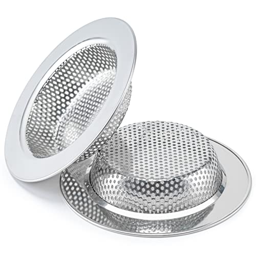 Honmein 2 Pcs Sink Strainer for Most Kitchen Sink Drain Basket, Upgraded Double-Layer Safe Design Kitchen Sink Strainer (Outer Diameter 4.5 Inch) - Image 1