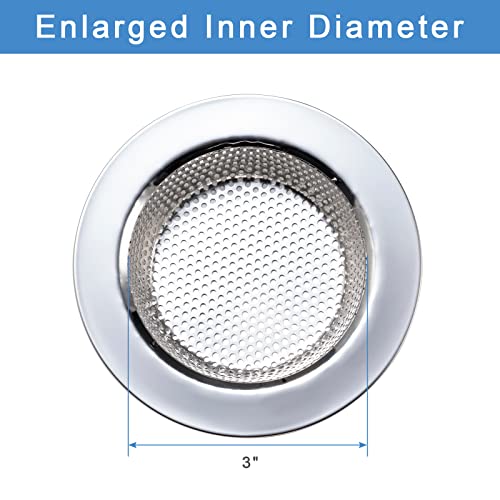 Honmein 2 Pcs Sink Strainer for Most Kitchen Sink Drain Basket, Upgraded Double-Layer Safe Design Kitchen Sink Strainer (Outer Diameter 4.5 Inch) - Image 5