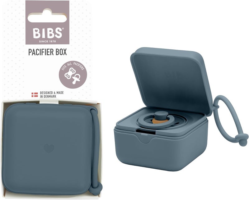 BIBS Pacifier Box with Strap - Petrol - Image 1