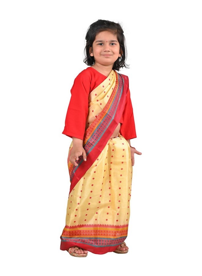 بوك ماي كوستيوم زي تنكري للأطفال من ولاية آسام الهندية، ساري رقص بيهو، مناسب للفتيات من عمر 6 إلى 7 سنوات - Image 2