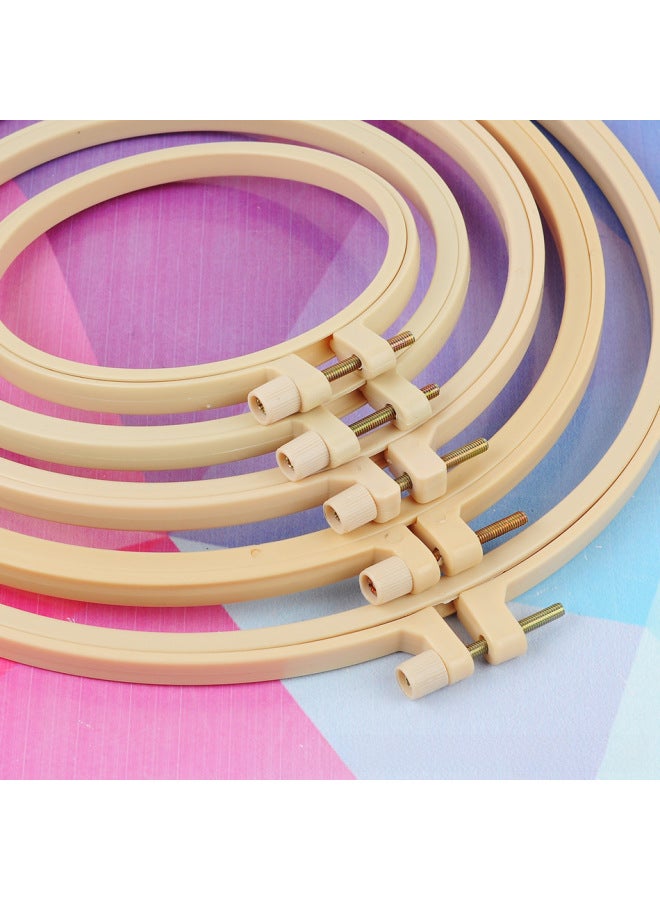 Cross-stitch Embroidery Imitation Bamboo Stretch Manual Diy Mini Embroidery Ring Adjustable Plastic Stretch-Model:Imitation Bamboo Embroidery 9.5cm (inner Diameter 8cm) - Image 3