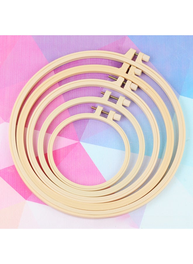 Cross-stitch Embroidery Imitation Bamboo Stretch Manual Diy Mini Embroidery Ring Adjustable Plastic Stretch-Model:Imitation Bamboo Embroidery 9.5cm (inner Diameter 8cm) - Image 2