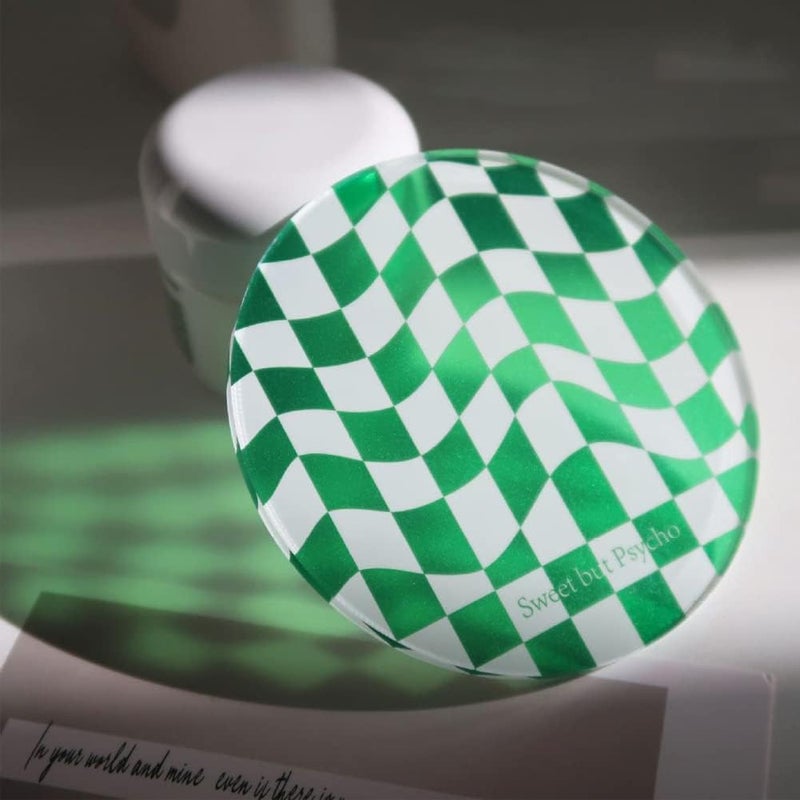 Kelendle Creative Acrylic Coasters Set of 6 Round Checkerboard Abstract Cup Mat Pad Mosaic Absorbent Coasters for Drinks Tabletop Protection for Table Bar Desk Home Decor Housewarming Gift - Image 4