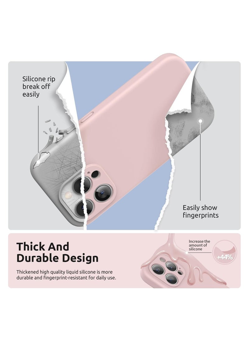 Raxoom Design for iPhone 15 Pro Max Case, Liquid Silicone [2 x Screen Protectors & 1 x Lanyard] Protection for Each Lens Shockproof Cover for iPhone 15 Pro Max 6.7 inch 2023, Pink Sand - Image 2