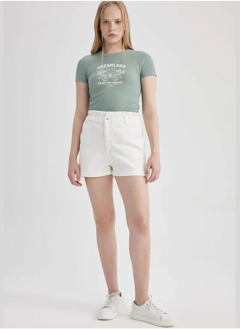 ديفاكتو Woman Paperbag Denim Short