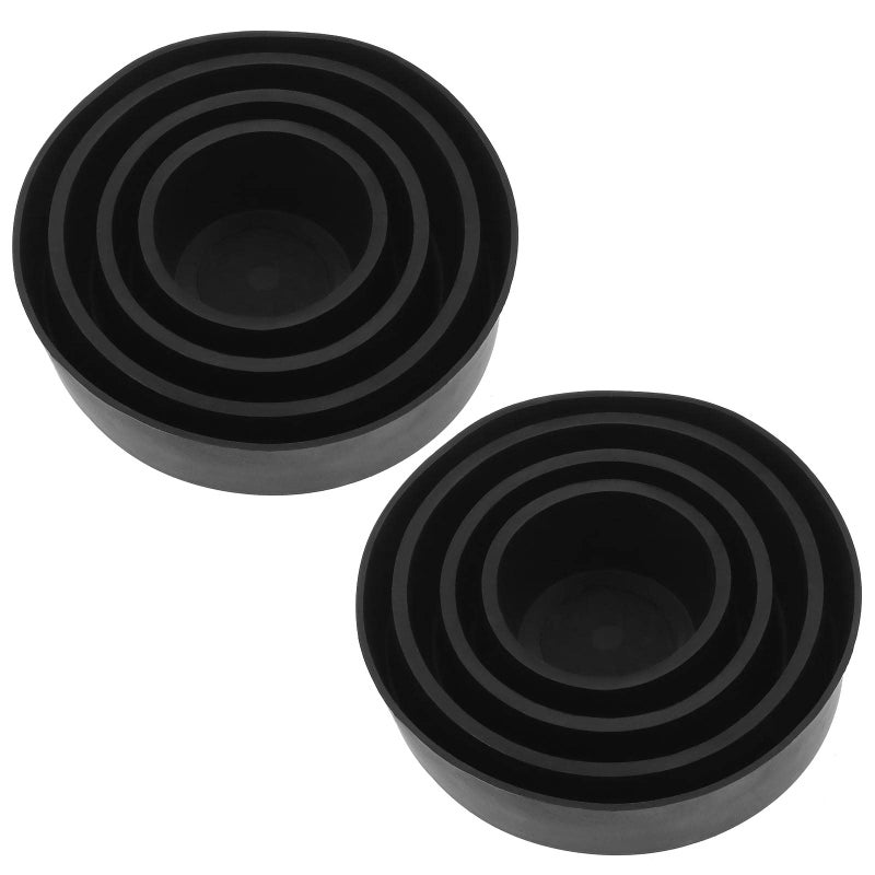 Micro Traders 2PCS Car LED Headlight Dust Covers 4590mm Rubber Seal Waterproof Dustproof Headlamp Cap Car Headlight Housing Shell Cap Black