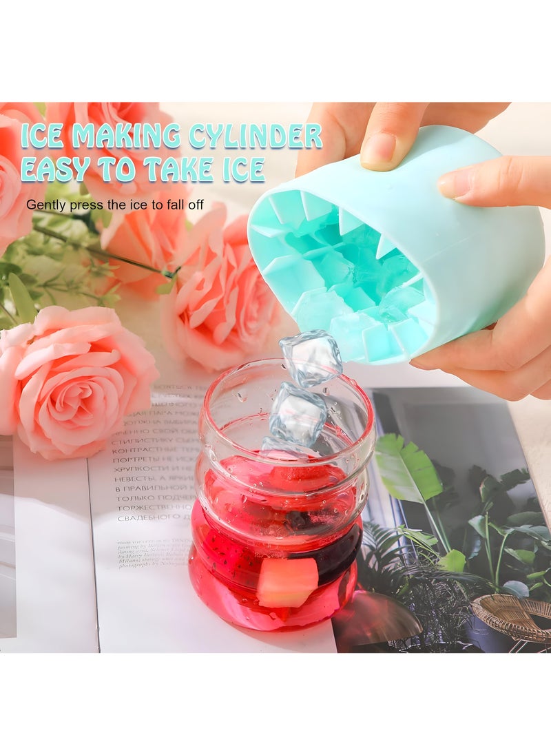 Generic - Silicone Ice Cube Maker Mold, Small Cylindrical Ice Trays, Reusable, Food Grade Silicone And Abs, Ice Cube Bucket, Juice Cooler - Image 1