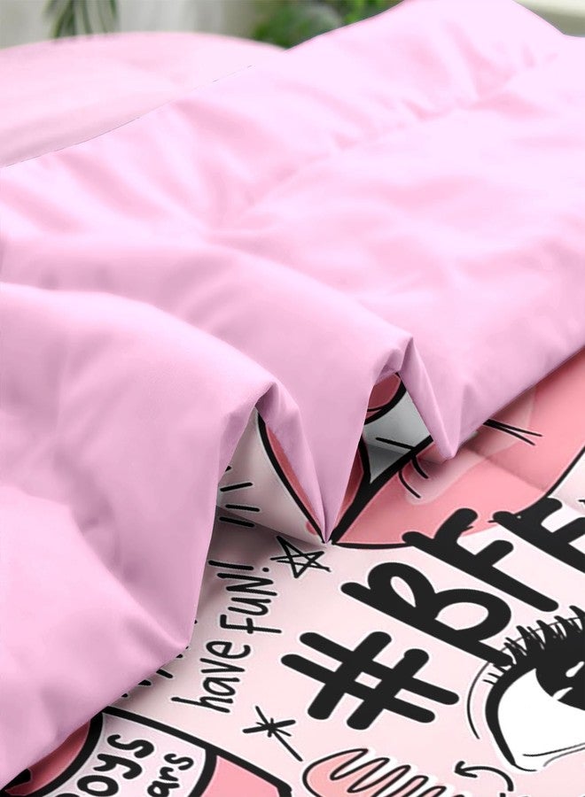 Pamnest Comforter Set Queen Size, Makeup Pink Queen 7 Pcs Bedding for Kids and Adults, Women Diamond Cute Bed Sheet Sets with Fitted Sheet 2 Pillowcases & 2 Shams for Bedroom Bed Decor - Image 5