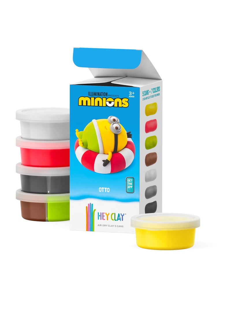 HEY CLAY Minions Otto Colourful modelling air-dry clay, 5 cans with fun interactive app for kids 3 years + - Image 3