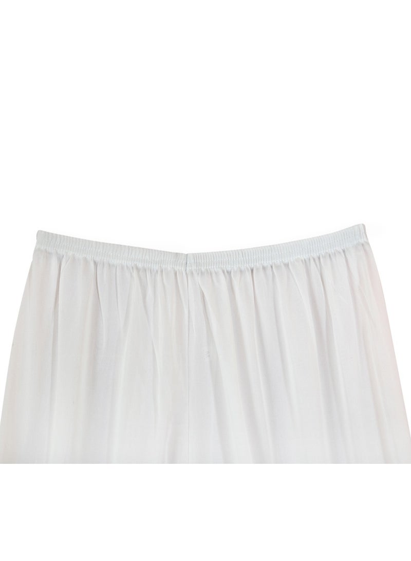 City Rose 3-Pieces Full Length Soft inner Pants Trousers Big Lace Silk 100% with Elastisized Waistband Women Multicolor - Image 2