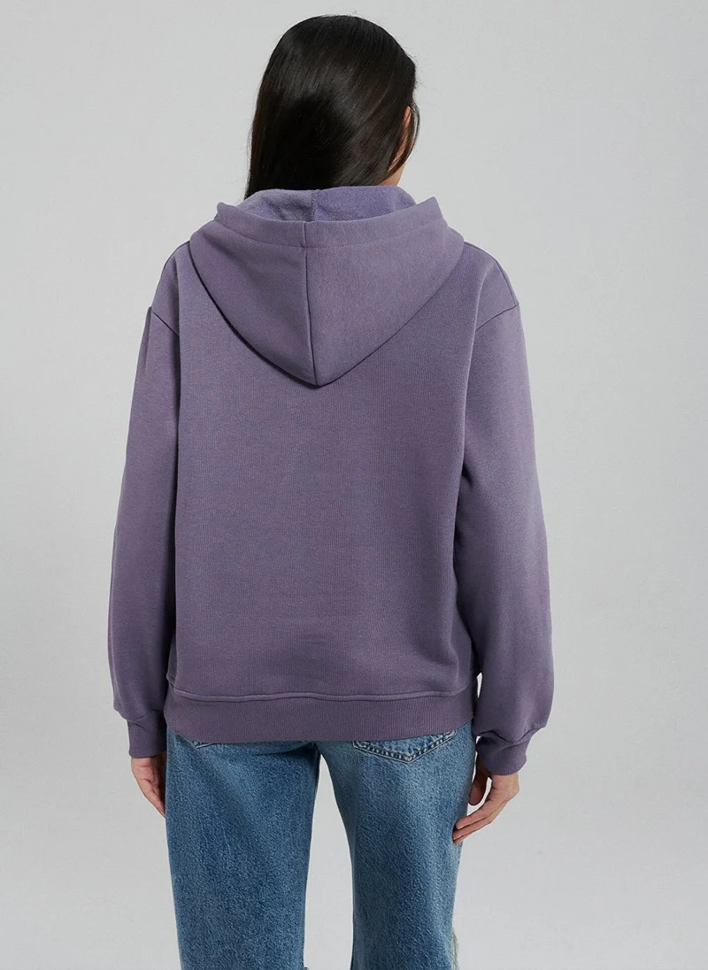 MAVI Hooded Purple Basic Sweatshirt