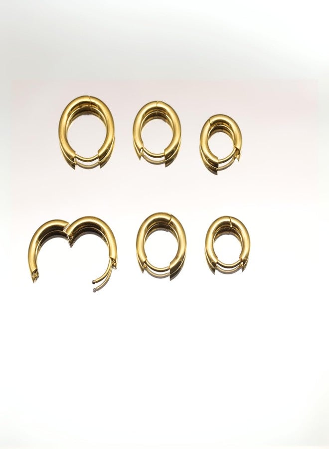 BLISI G23 Titanium Gold Hoop Earrings, 14K Gold Plated 8mm Mens Hoops Sleeper Earrings Small Huggie Earrings for Women Lightweight Hypoallergenic Earrings for Sensitive Ears, Gold 8mm, Titanium, No - Image 5