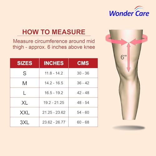 Wonder Care عناية العجائب دعامة تثبيت الركبة لدعم الركبة لإصابات الخلع وتمزق الأربطة مع مثبت الركبة الدائري للرجال والنساء (19 بوصة طول) (XL) - Image 5