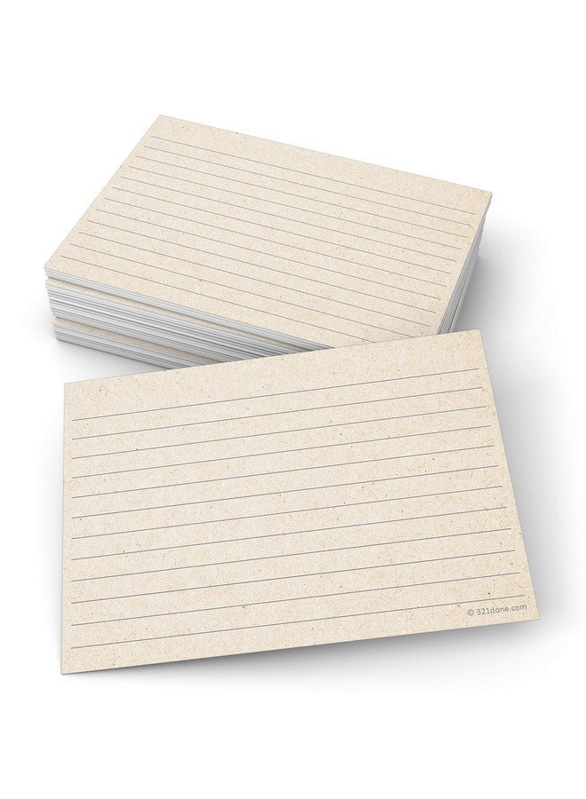 321 دن بطاقات فهرسة مسطرة ريفية - صُنعت في الولايات المتحدة الأمريكية - كبيرة 4 × 6 (مجموعة من 50)، كرافت تان، بطاقات ملاحظات مسطرة ذات وجهين، ورق مقوى سميك ومتين، بطاقات ملاحظات بسيطة لطيفة وجميلة بخطوط - Image 1