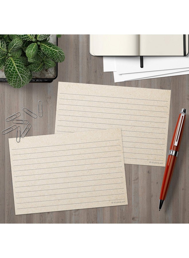 321 دن بطاقات فهرسة مسطرة ريفية - صُنعت في الولايات المتحدة الأمريكية - كبيرة 4 × 6 (مجموعة من 50)، كرافت تان، بطاقات ملاحظات مسطرة ذات وجهين، ورق مقوى سميك ومتين، بطاقات ملاحظات بسيطة لطيفة وجميلة بخطوط - Image 3